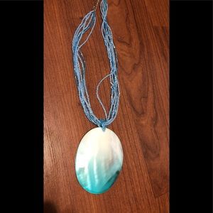 ❤️SALE-BRAZILIAN BOHO SHELL BEADED BLUE NECKLACE